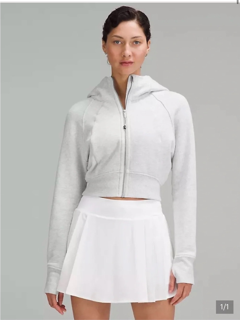 Women's lulu lemon scuba Cropped Zip Hoodie - Light Gray
